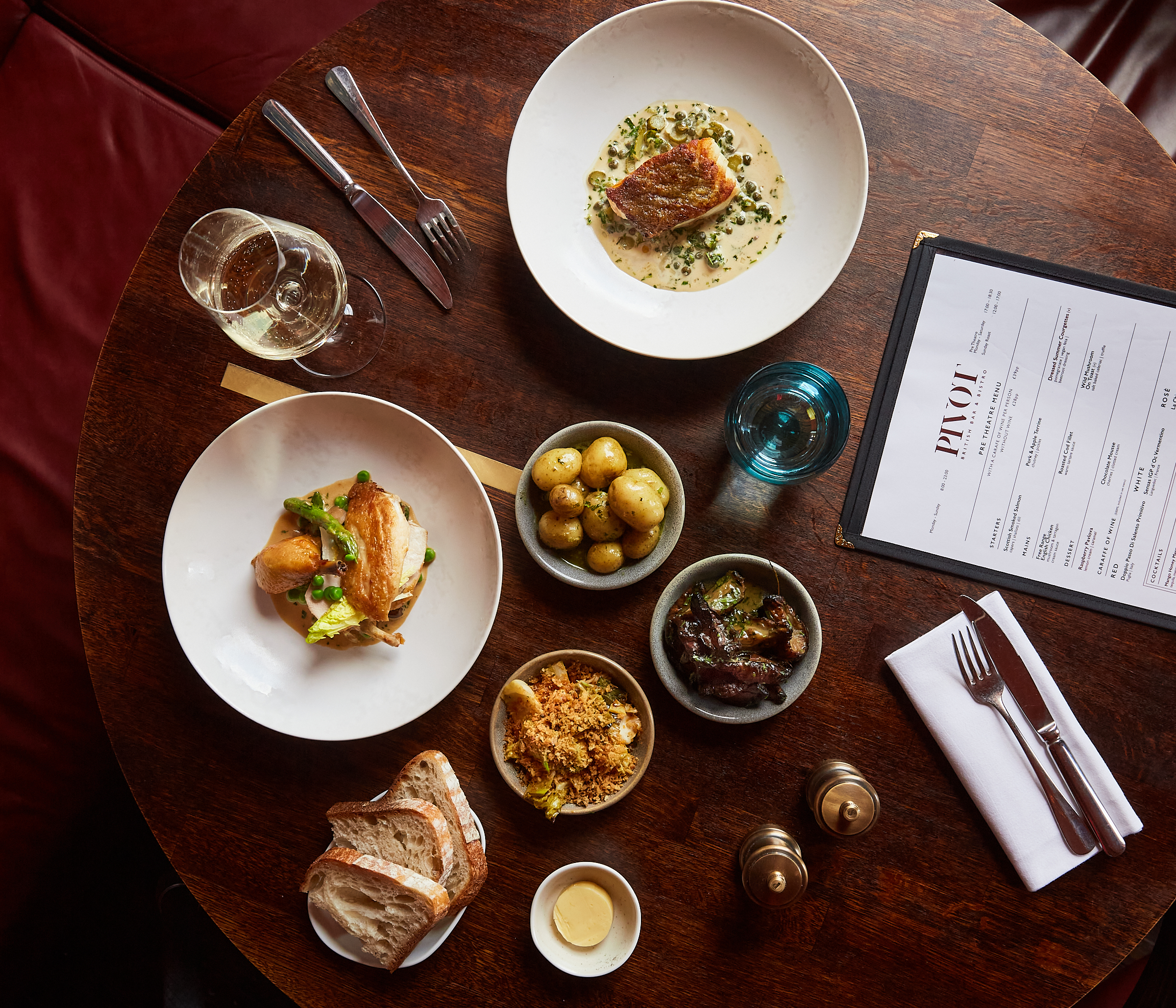 AA Rosette £10 Lunch menu Pivot Bar & Bistro Covent Garden